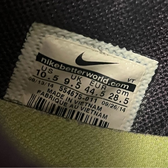 Nike Lunaracer+ 3 (554675-011) Charcoal/Black/White Size 10.5 - Picture 8 of 8